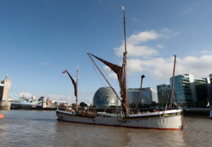 Sailing Barge Will on the River Thames in central London